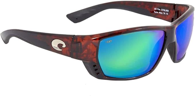 COSTA MEN'S TUNA ALLEY READERS READERS SUNGLASSES TORTOISE/GREEN MIRROR 580P C-MATE 1.50, 62