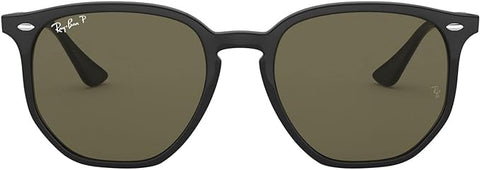 RAY-BAN HEXAGONAL SUNGLASSES, BLACK/POLARIZED GREEN, RB4306 54