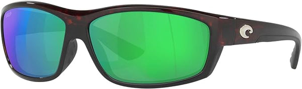 COSTA DEL MAR MENS SALTBREAK RECTANGULAR SUNGLASSES, TORTOISE/COPPER GREEN MIRRORED POLARIZED-580P, 65