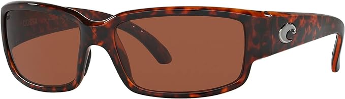 COSTA DEL MAR MENS CABALLITO RECTANGULAR SUNGLASSES, TORTOISE/COPPER POLARIZED-580P, 59