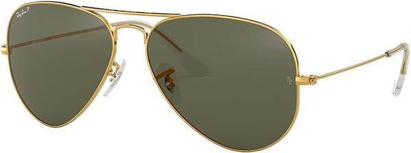 RAY-BAN CLASSIC AVIATOR SUNGLASSES, GOLD/GREEN POLARIZED, RB3025 62