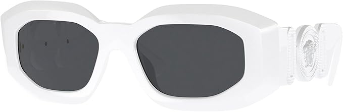 VERSACE ROCK ICONS VE 4425U WHITE/DARK GREY 54/18/145 UNISEX SUNGLASSES, 54