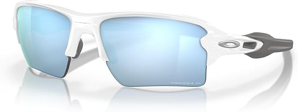 OAKLEY MEN'S FLAK 2.0 XL RECTANGULAR SUNGLASSES, POLISHED WHITE/PRIZM DEEP H2O POLARIZED, OO9188 59