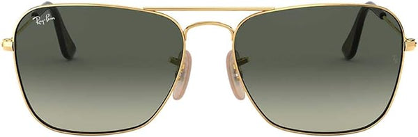 RAY-BAN CARAVAN SQUARE SUNGLASSES, GOLD/LIGHT GREY GRADIENT DARK GREY, RB3136 55