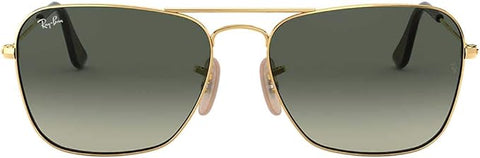 CARAVAN SQUARE SUNGLASSES, GOLD/LIGHT GREY GRADIENT DARK GREY, RB3136 55