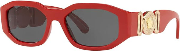 VERSACE MAN SUNGLASSES RED FRAME, DARK GREY LENSES, 53