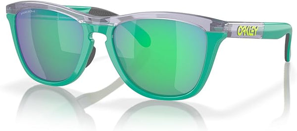 OAKLEY FROGSKINS RANGE LOW BRIDGE FIT ROUND SUNGLASSES, TRANSPARENT LILAC/CELESTE/PRIZM JADE, OO9284A 55