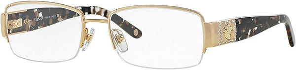 VERSACE VE 1175B 1002 EYEGLASSES WITH GOLD FRAME 53 DIAMETER LENSES