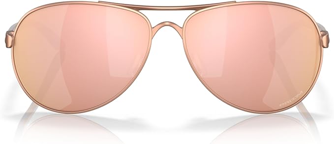 OAKLEY WOMEN'S FEEDBACK AVIATOR SUNGLASSES, SATIN ROSE GOLD/PRIZM ROSE GOLD, OO4079 59OAKLEY