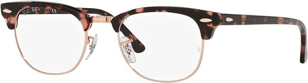 RAY-BAN CLUBMASTER SQUARE PRESCRIPTION EYEWEAR FRAMES, PINK HAVANA/DEMO LENS, RX5154 51