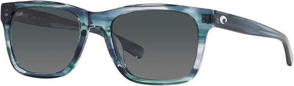 COSTA DEL MAR MENS TYBEE RECTANGULAR SUNGLASSES, OCEAN CURRENTS/GREY GRADIENT POLARIZED 580G, 52