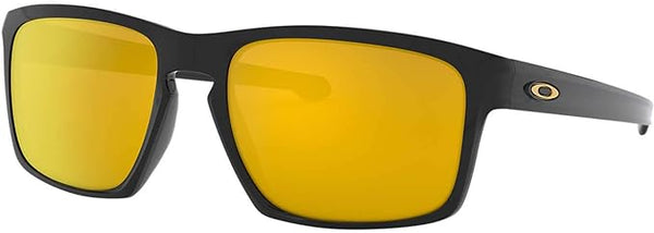 OAKLEY MEN'S  SLIVER POLARIZED SQUARE SUNGLASSES, POLISHED BLACK/24K IRIDIUM, OO9262 57