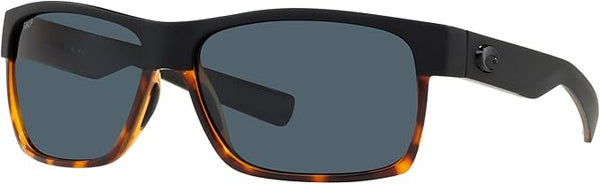 COSTA DEL MAR MAN SUNGLASSES BLACK/SHINY TORTOISE FRAME, GRAY LENSES, 60