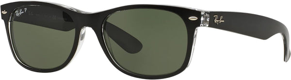 RAY-BAN MEN'S WAYFARER SQUARE SUNGLASSES, MATTE HAVANA/POLARIZED GREEN GRADIENT BLUE, RB2132 55