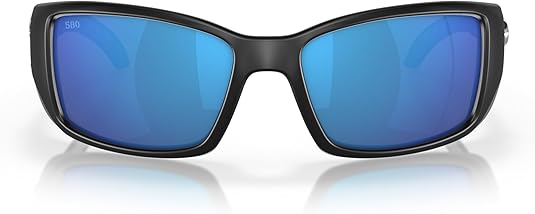 COSTA DEL MAR MAN SUNGLASSES MATTE BLACK/BLUE MIRROR, 62