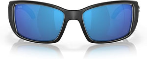 COSTA DEL MAR MAN SUNGLASSES MATTE BLACK/BLUE MIRROR, 62