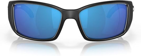 COSTA DEL MAR MAN SUNGLASSES MATTE BLACK/BLUE MIRROR, 62