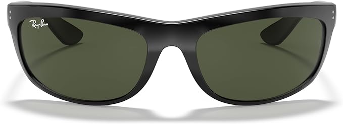 RAY-BAN BALORAMA RECTANGULAR SUNGLASSES, BLACK/G-15 GREEN, RB4089 62