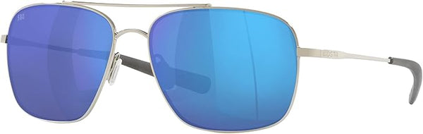 COSTA DEL MAR MAN SUNGLASSES PALLADIUM FRAME, BLUE MIRROR LENSES, 59