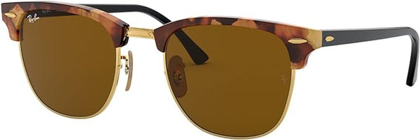 RAY-BAN CLUBMASTER SQUARE SUNGLASSES, SPOTTED BROWN HAVANA/B-15 BROWN, RB3016