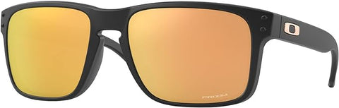 OAKLEY MEN'S HOLBROOK LOW BRIDGE FIT RECTANGULAR SUNGLASSES, MATTE BLACK/PRIZM ROSE GOLD, OO9244 56