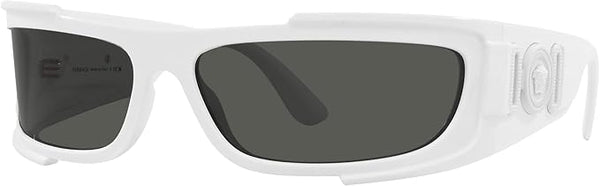 VERSACE MAN SUNGLASSES WHITE FRAME, DARK GREY LENSES, 67