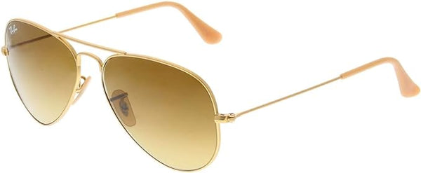 RAY-BAN CLASSIC AVIATOR SUNGLASSES, MATTE GOLD/BROWN GRADIENT DARK BROWN, RB3025 55