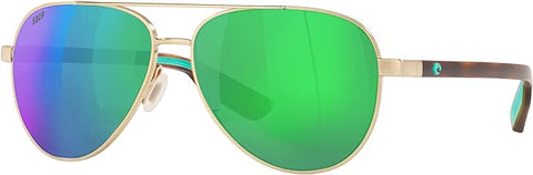 PELI SUNGLASSES, BRUSHED GOLD/GREEN MIRRORED POLARIZED, 57