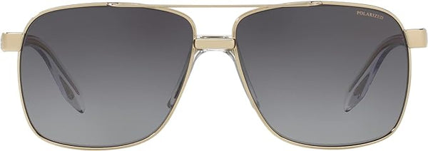 VERSACE MAN SUNGLASSES PALE GOLD FRAME, LIGHT GREY GRADIENT GREY LENSES, 59