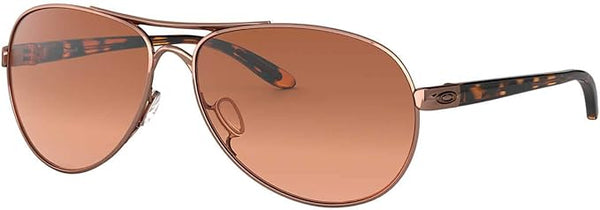 OAKLEY WOMEN'S FEEDBACK AVIATOR SUNGLASSES, ROSE GOLD/VR50 BROWN GRADIENT, OO4079 59