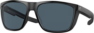 COSTA DEL MAR MENS FERG SQUARE SUNGLASSES, MATTE BLACK/GREY POLARIZED-580G, 59