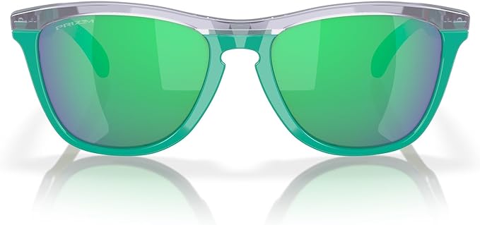 OAKLEY FROGSKINS RANGE LOW BRIDGE FIT ROUND SUNGLASSES, TRANSPARENT LILAC/CELESTE/PRIZM JADE, OO9284A 55