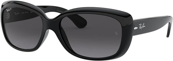 RAY-BAN WOMEN'S JACKIE OHH BUTTERFLY SUNGLASSES, BLACK/POLARIZED LIGHT GREY GRADIENT DARK GREY, RB4101 58