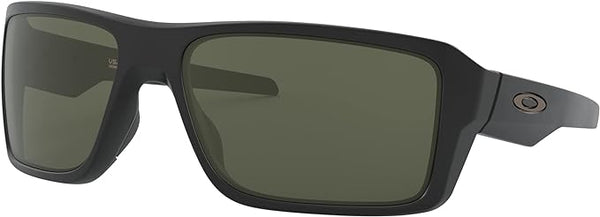 OAKLEY MEN'S DOUBLE EDGE RECTANGULAR SUNGLASSES, MATTE BLACK/DARK GREY, OO9380 66