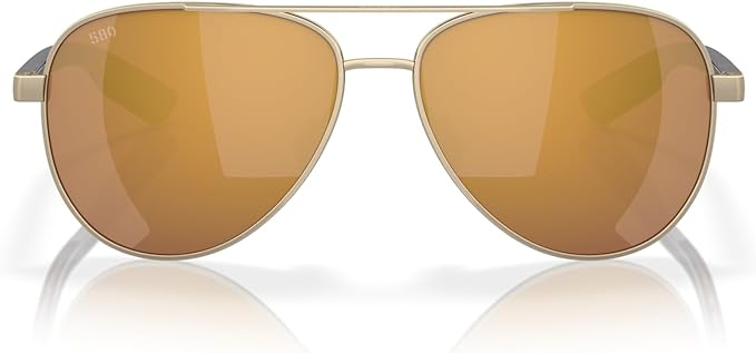 COSTA DEL MAR PELI SUNGLASSES, BRUSHED GOLD/GOLD MIRRORED 580G, 57