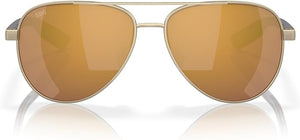 COSTA DEL MAR PELI SUNGLASSES, BRUSHED GOLD/GOLD MIRRORED 580G, 57