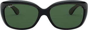 RAY-BAN WOMEN'S JACKIE OHH BUTTERFLY SUNGLASSES, BLACK/POLARIZED DARK GREEN, RB4101 58