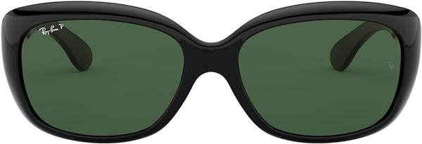 RAY-BAN WOMEN'S JACKIE OHH BUTTERFLY SUNGLASSES, BLACK/POLARIZED DARK GREEN, RB4101 58