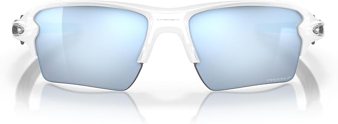 OAKLEY MEN'S FLAK 2.0 XL RECTANGULAR SUNGLASSES, POLISHED WHITE/PRIZM DEEP H2O POLARIZED, OO9188 59