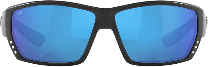 COSTA DEL MAR MAN SUNGLASSES BLACKOUT FRAME, BLUE MIRROR LENSES, 62