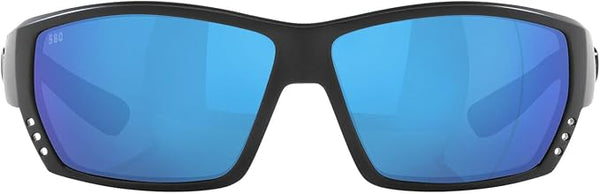 COSTA DEL MAR MAN SUNGLASSES BLACKOUT FRAME, BLUE MIRROR LENSES, 62