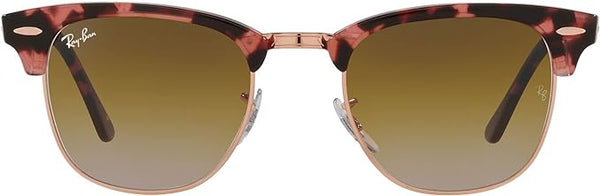 RAY-BAN CLUBMASTER SQUARE SUNGLASSES, PINK HAVANA/CLEAR GRADIENT BROWN, RB3016 49