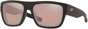 COSTA DEL MAR MENS SAMPAN RECTANGULAR SUNGLASSES, MATTE BLACK ULTRA/COPPER POLARIZED-580P, 60