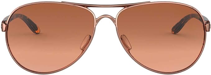 OAKLEY WOMEN'S FEEDBACK AVIATOR SUNGLASSES, ROSE GOLD/VR50 BROWN GRADIENT, OO4079 59