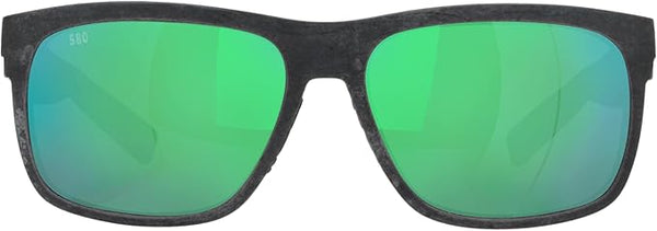 COSTA DEL MAR UNISEX SUNGLASSES NET GRAY WITH GRAY RUBBER FRAME, GREEN MIRROR LENSES, 58