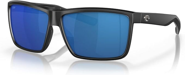 COSTA DEL MAR MENS RICONCITO RECTANGULAR SUNGLASSES, MATTE BLUE FIREWORK/GRAY SILVER MIRRORED, 60