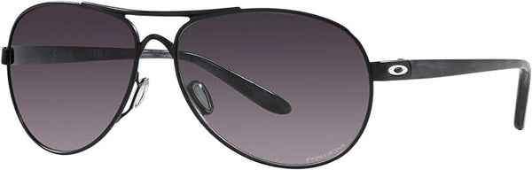 OAKLEY WOMEN'S FEEDBACK AVIATOR SUNGLASSES, SATIN BLACK/PRIZM GREY GRADIENT, OO4079 59