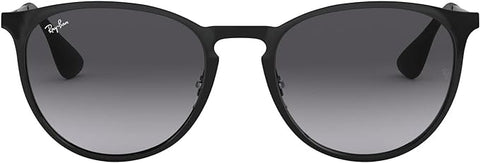 RAY-BAN ERIKA METAL ROUND SUNGLASSES, BLACK/LIGHT GREY GRADIENT GREY, RB3447N 54