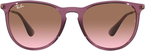 RAY-BAN ERIKA ROUND SUNGLASSES, TRANSPARENT VIOLET/PINK GRADIENT BROWN, RB4171 54