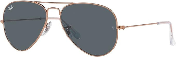 RAY-BAN RB3025 CLASSIC AVIATOR SUNGLASSES, ROSE GOLD/BLUE, RB3025 62